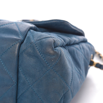 Chanel Iridescent Calfskin Large Chic Quilt Flap Dark Blue 19 of 30