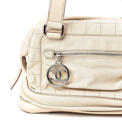 Chanel Goatskin Square Stitch Essential Bowler Beige 11 of 11