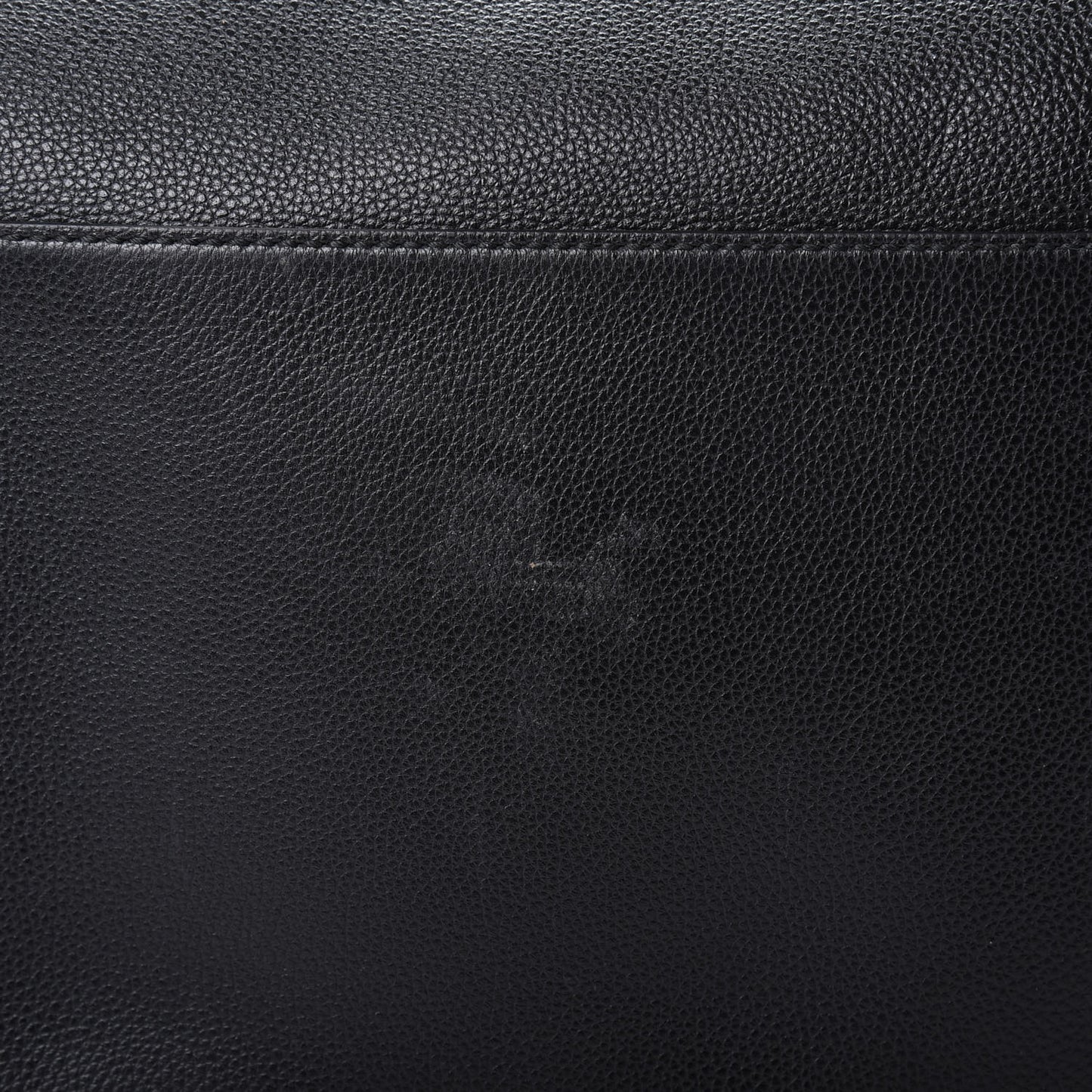 Grained Calfskin Logo Duffle Bag Black