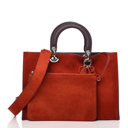 Christian Dior Suede Medium Diorissimo Tote True Red Burgundy 3 of 10