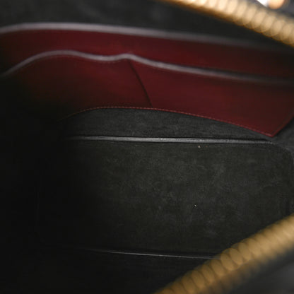 Celine Lambskin Small Soft Cube Satchel Black Burgundy 5 of 8