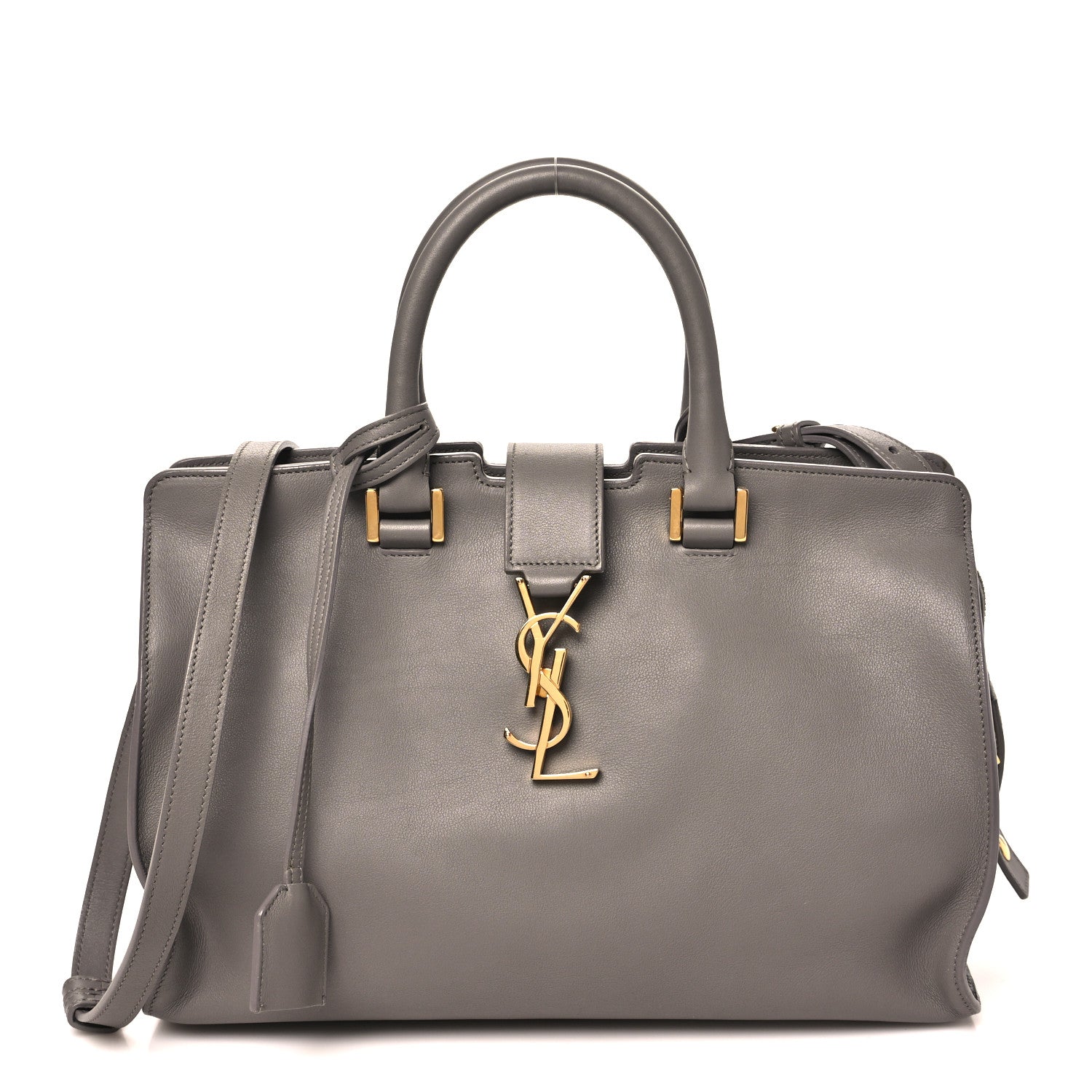 Saint Laurent Calfskin Small Monogram Cabas Fog 1 of 10