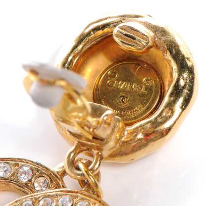 Chanel CC Crystal Large Clip On Earrings Gold 5 of 5