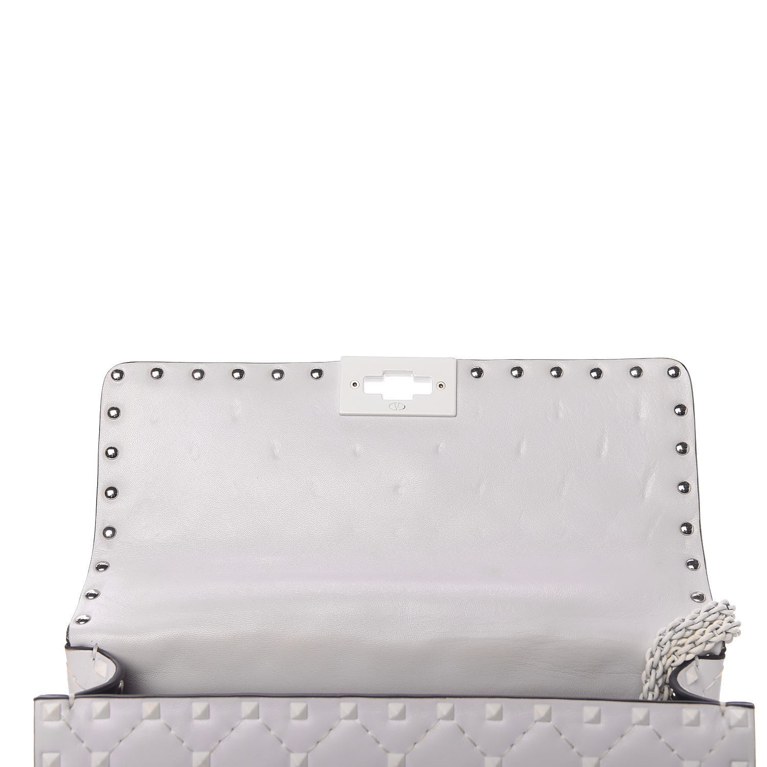 Valentino Garavani Lambskin Medium Free Rockstud Spike Shoulder Bag Optic White 12 of 13