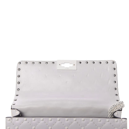 Valentino Garavani Lambskin Medium Free Rockstud Spike Shoulder Bag Optic White 12 of 13