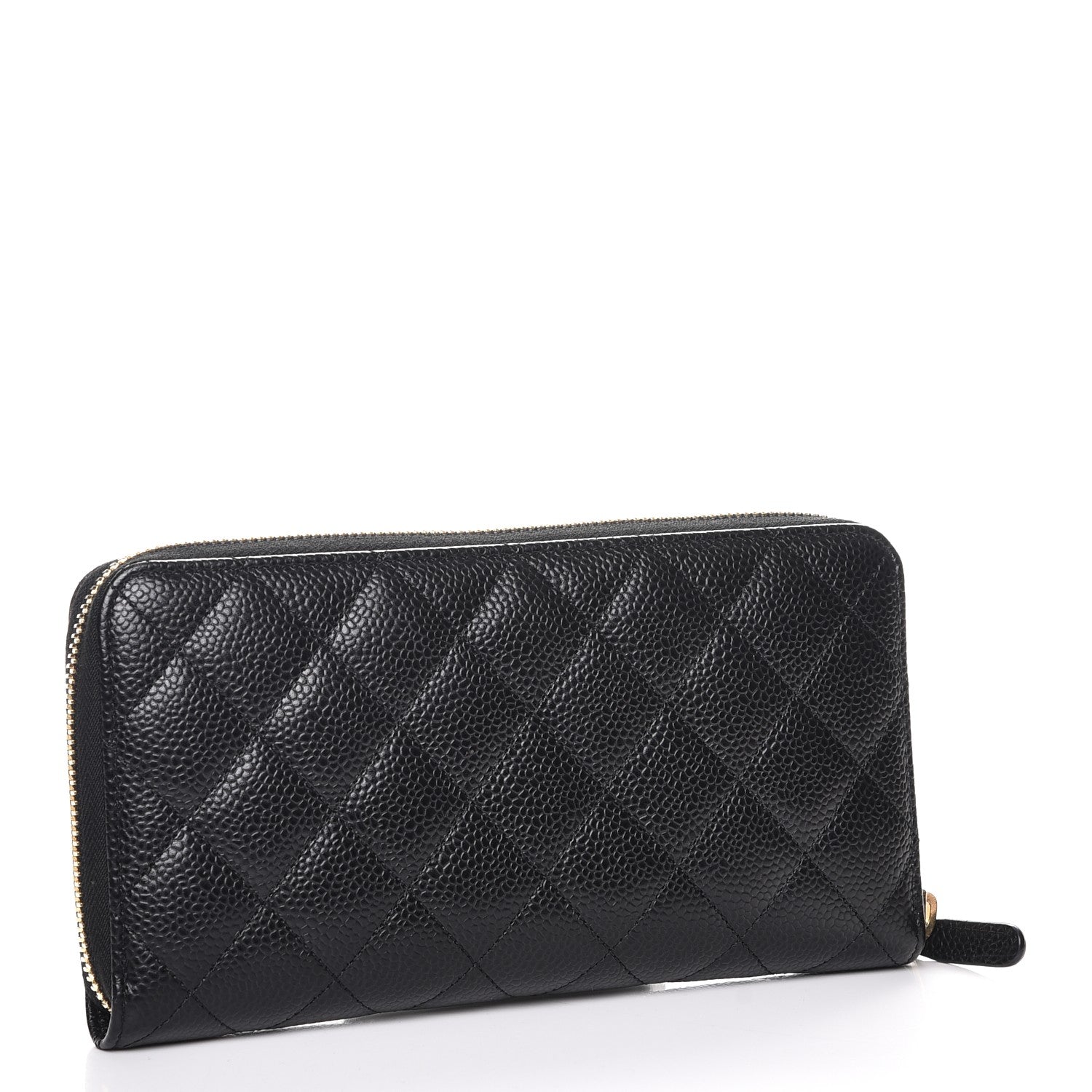 Chanel Caviar Quilted Large Gusset Zip Around Wallet Black 3 of 9