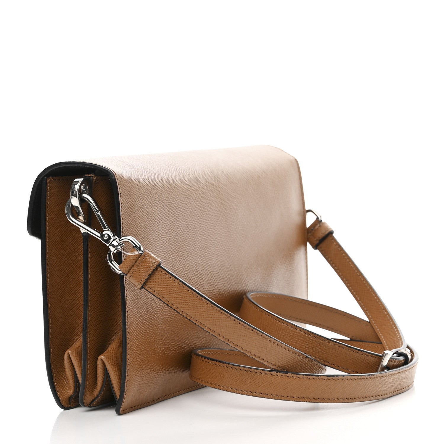 Prada Saffiano Sound Shoulder Bag Caramel 3 of 17