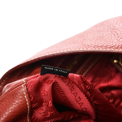 Prada Vitello Daino Side Pocket Hobo Rosso 7 of 10