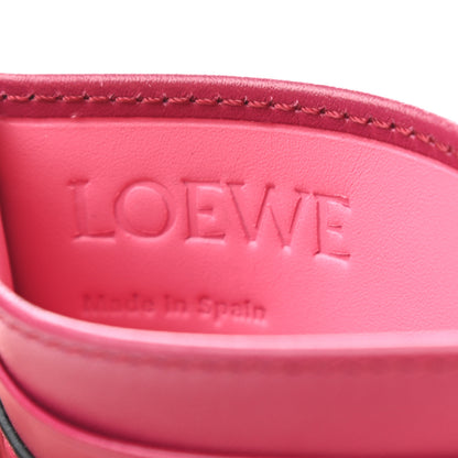 Loewe Calfskin Embossed Puzzle Plain Card Holder Raspberry 6 of 7