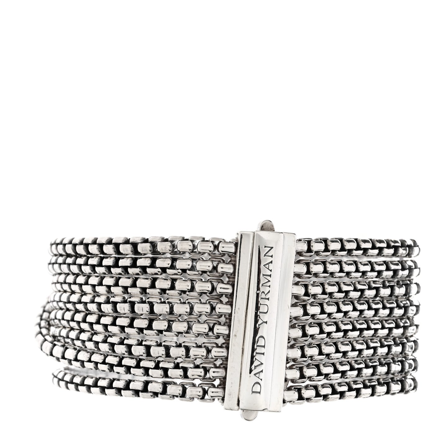 Sterling Silver Eight-Row Box Chain Bracelet