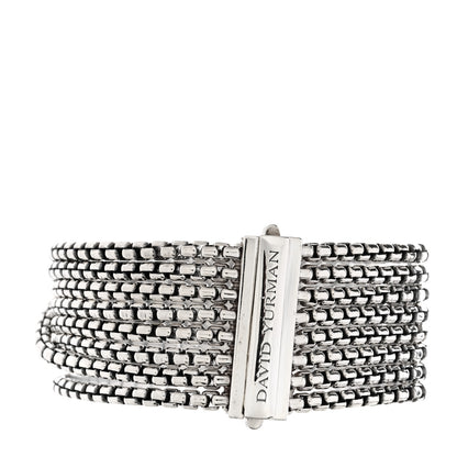 David Yurman Sterling Silver Eight-Row Box Chain Bracelet 2 of 3