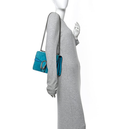 Gucci Suede Small Dionysus Shoulder Bag Blue 2 of 10