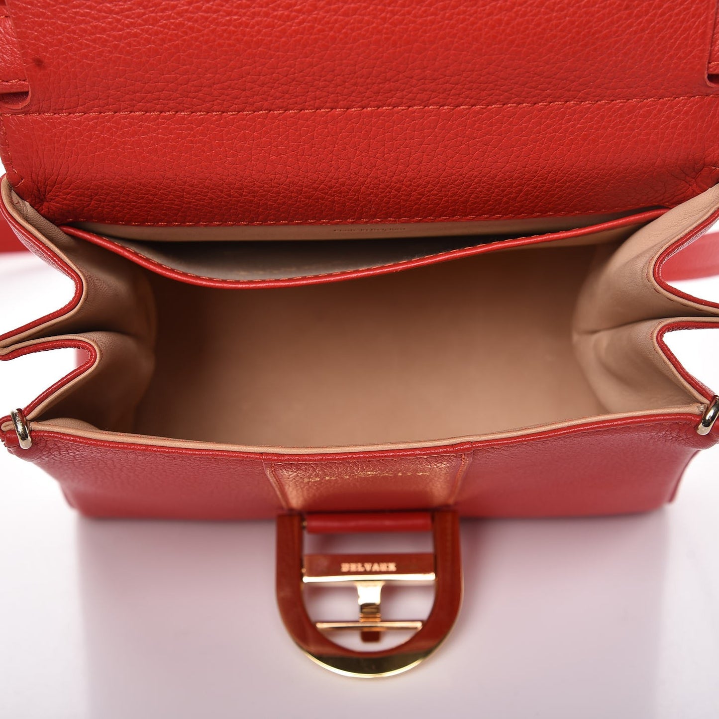 Grained Calfskin Mini Brillant Satchel Rouge Gorge
