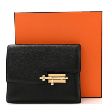 Hermes Chevre Mysore Verrou Clutch Black 11 of 11