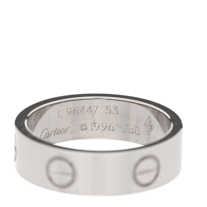 Cartier 18K White Gold 5.5mm LOVE Ring 53 6.25 5 of 5