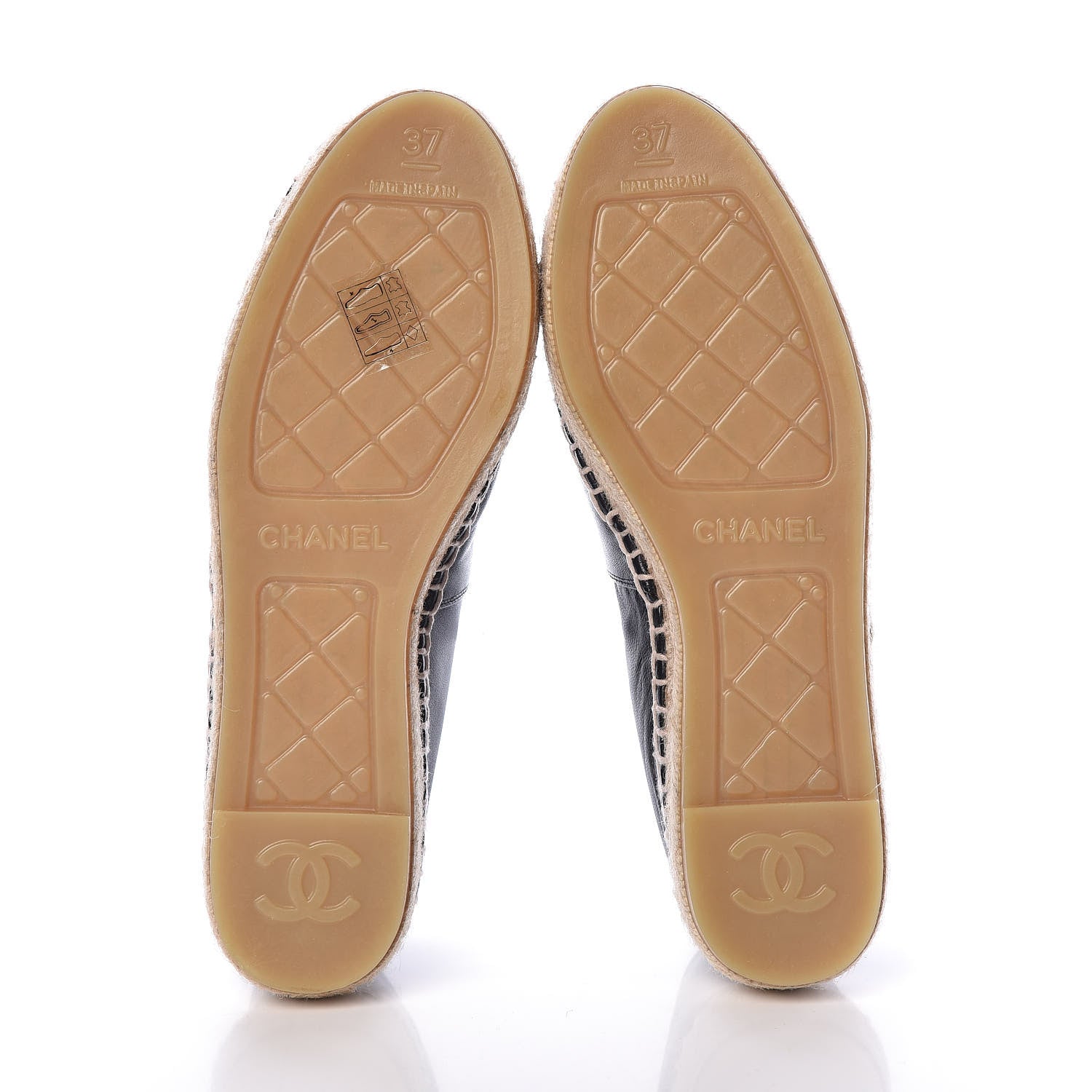 Chanel Lambskin CC Espadrilles 37 Black 7 of 8