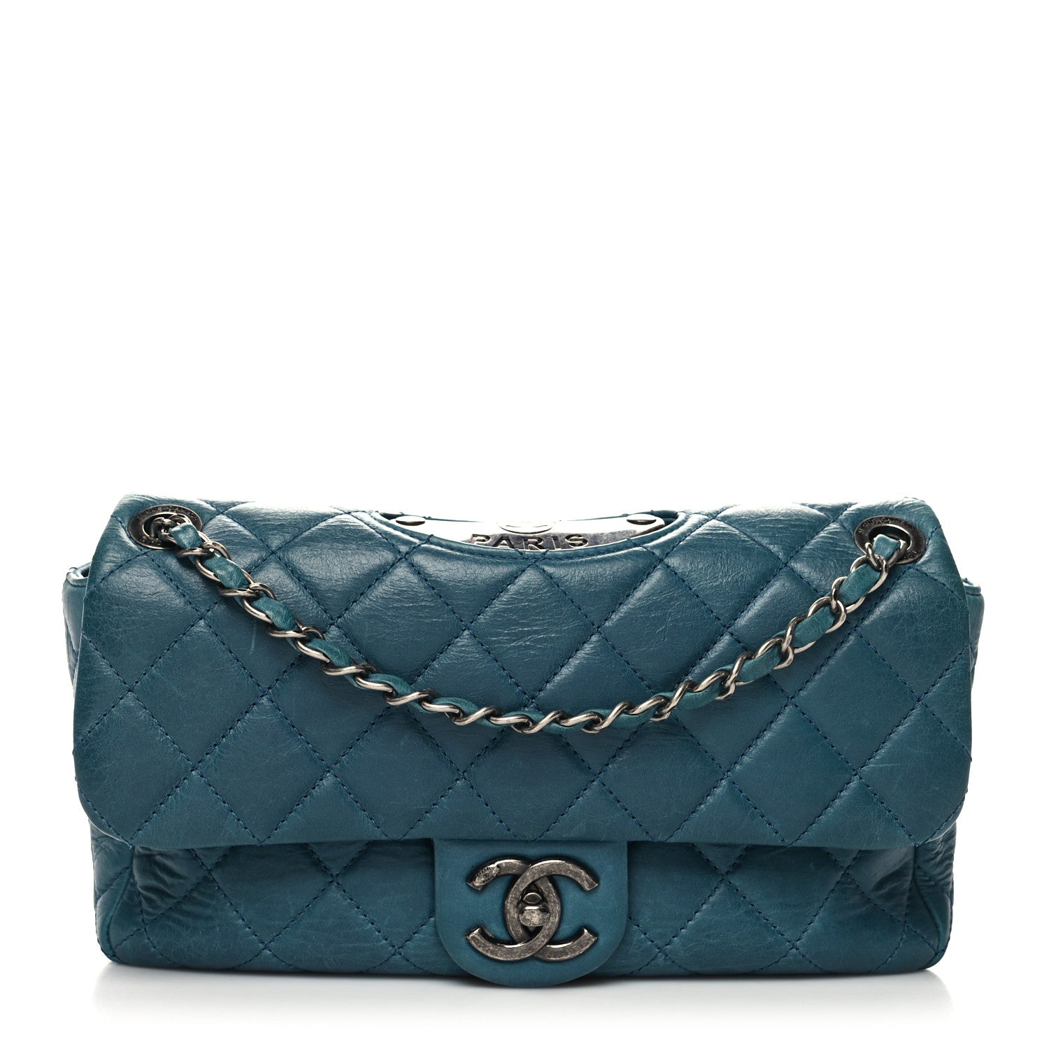 Chanel Calfskin Quilted Large Single Flap Bleu 1 of 13