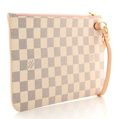 Louis Vuitton Damier Azur Neverfull MM GM Pochette Rose Ballerine 3 of 6