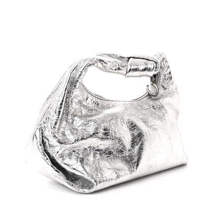 Khaite Metallic Crinkled Calfskin Beatrice Small Hobo Silver 3 of 9