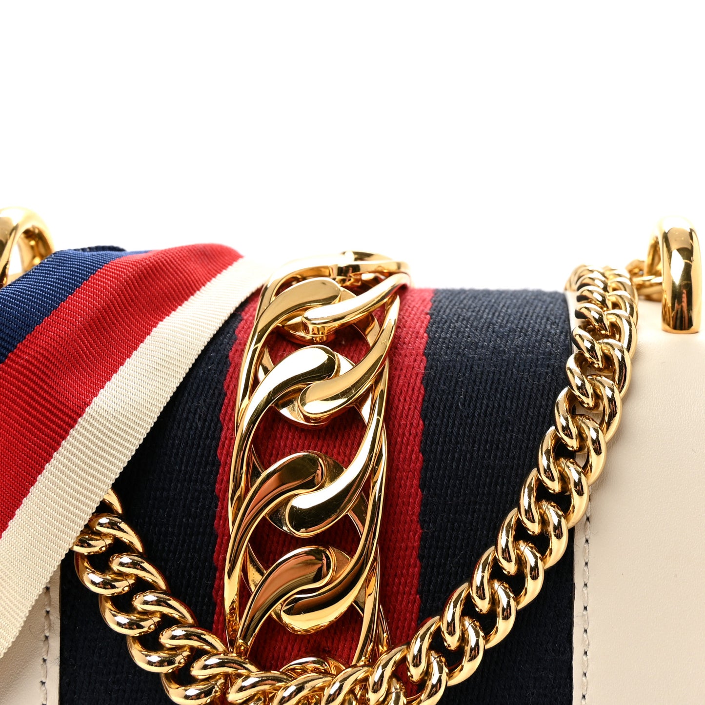 Calfskin Mini Sylvie Chain Shoulder Bag White