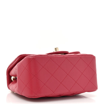 Chanel Lambskin Quilted Mini Square Flap Dark Pink 4 of 10