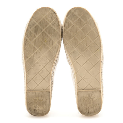 Chanel Lambskin Quilted CC Espadrilles 38 White 6 of 10