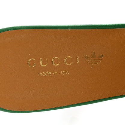 Gucci X ADIDAS Nappa Charlotte Suede Monogram Jumbo GG Trefoil 75mm Slide Sandals 37 New Shamarock Ivoire 6 of 11