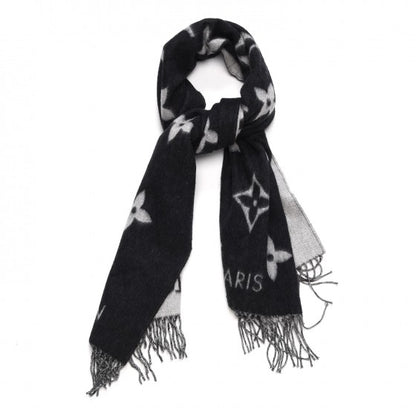 Louis Vuitton Cashmere Monogram Reykjavik Scarf Black 1 of 6