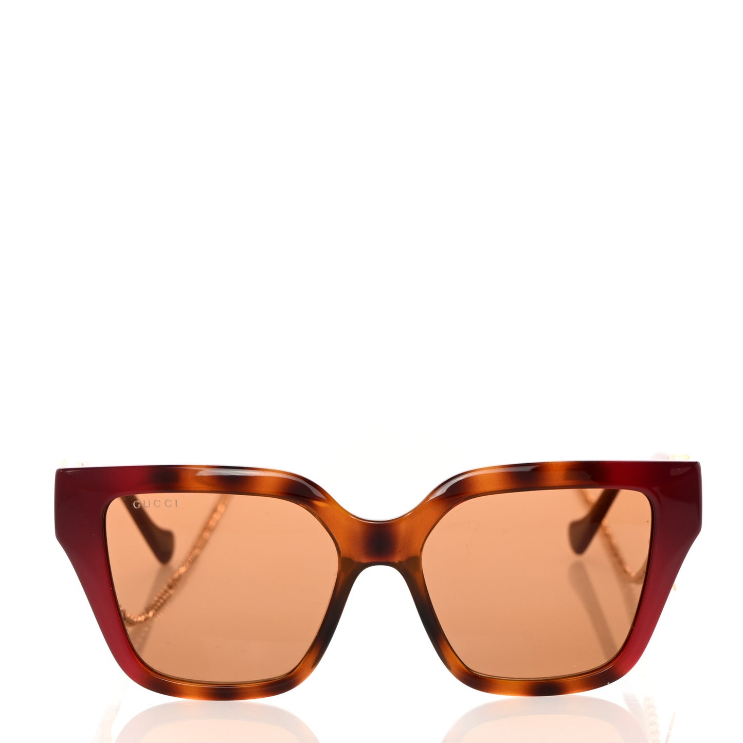 Acetate Square Frame Chain Sunglasses GG1023S Havana Pink