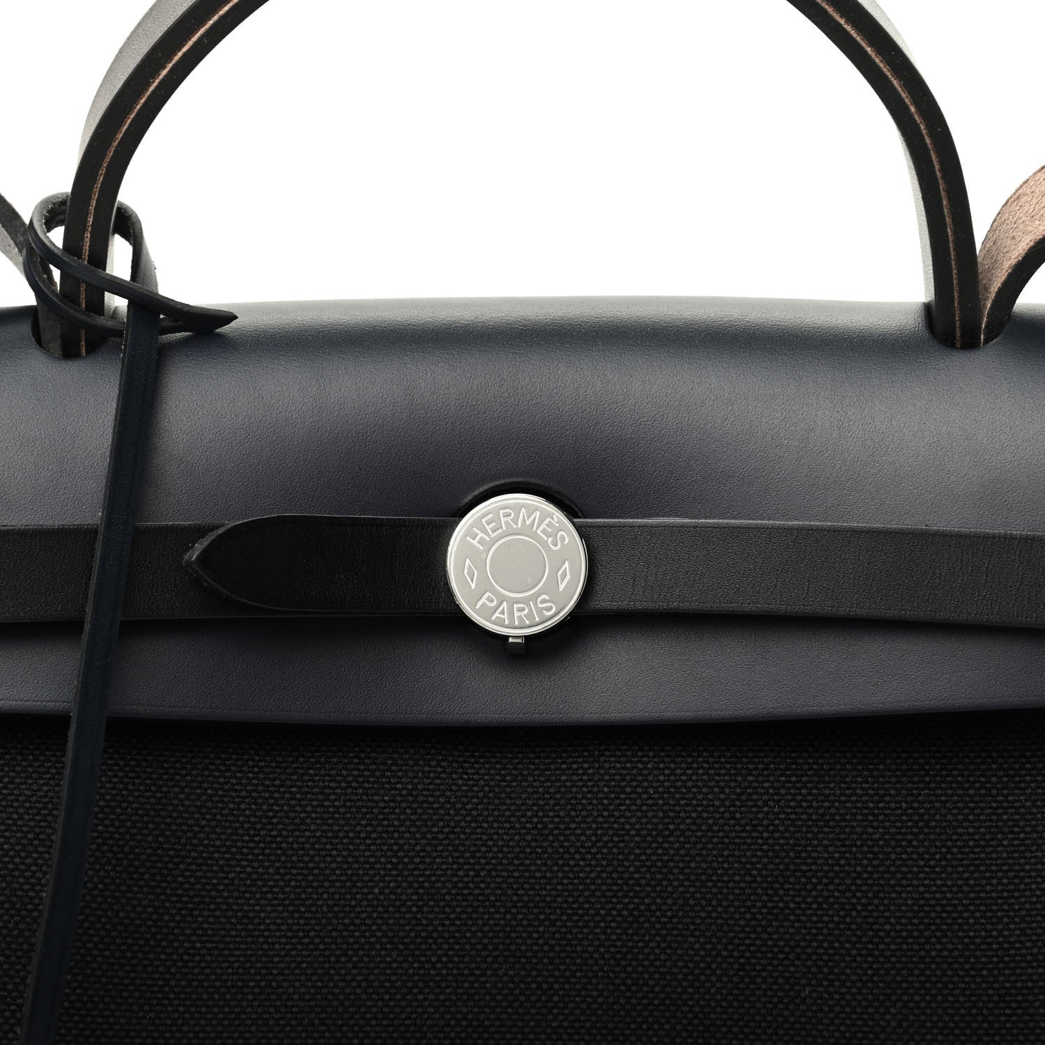 Hermes Military Toile Vache Hunter Herbag Zip Retourne 31 PM Black Bleu Indigo 9 of 10