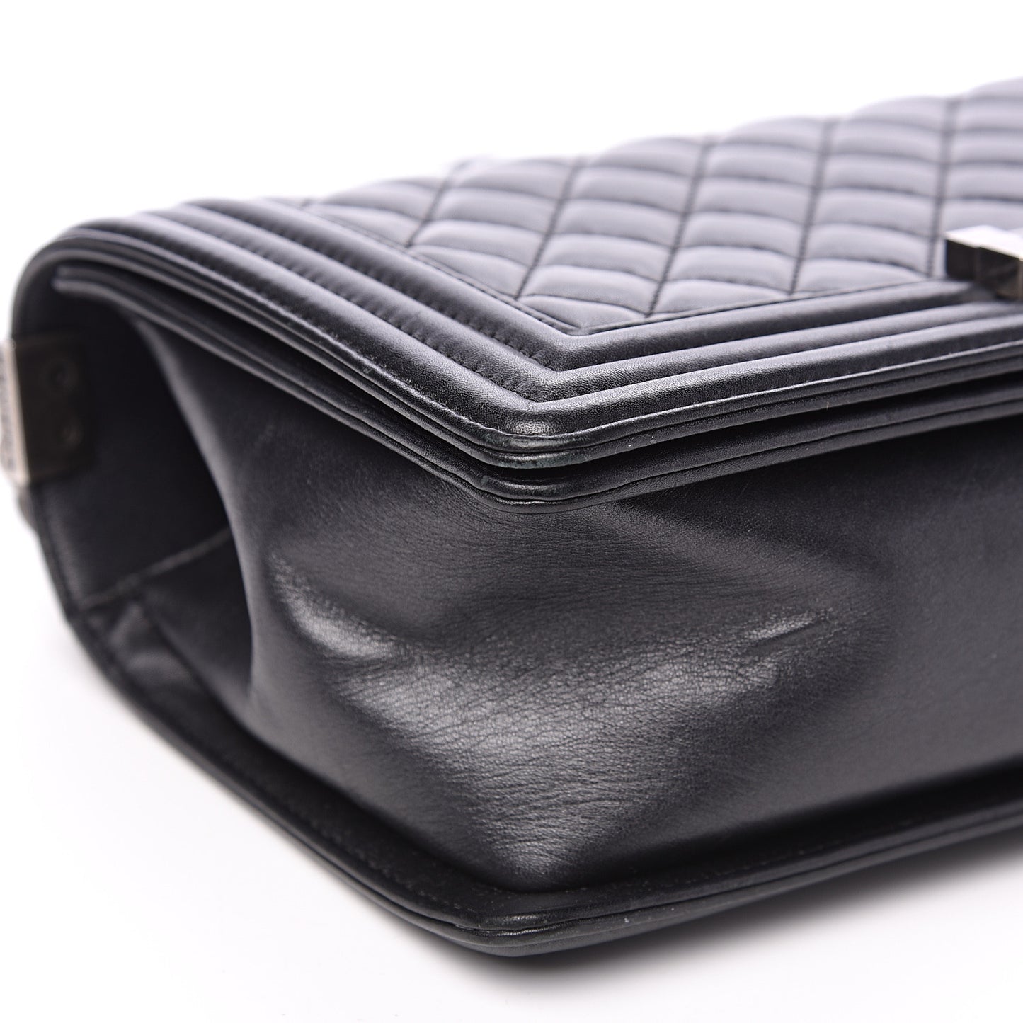 Lambskin Quilted Medium Boy Flap Black