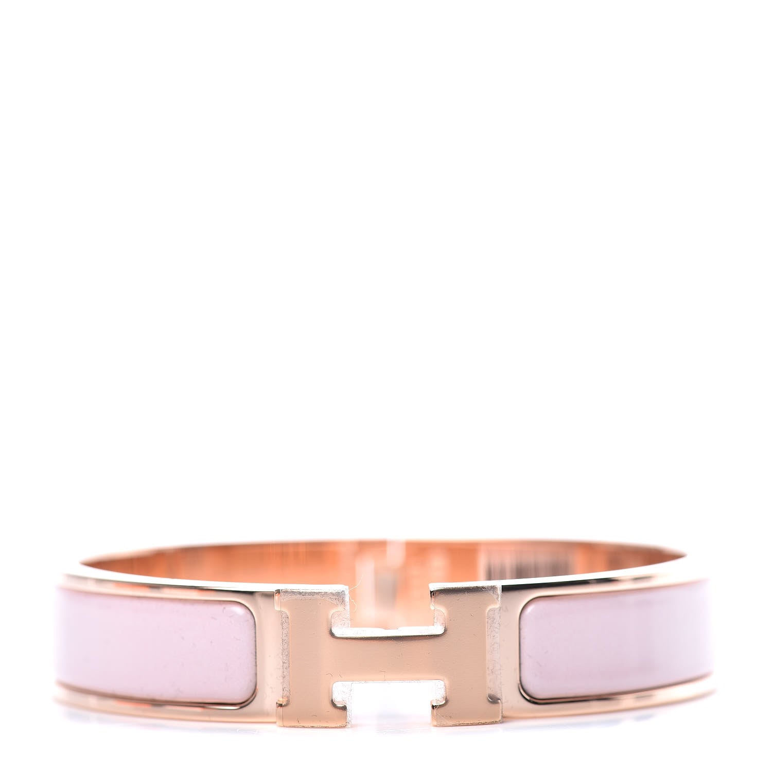 Hermes Enamel Narrow Clic Clac H Bracelet PM Rose Candeur 1 of 5