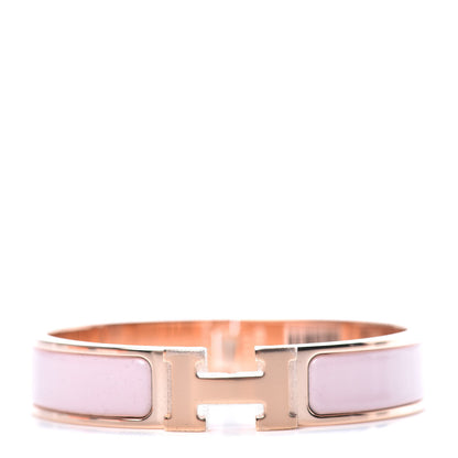 Hermes Enamel Narrow Clic Clac H Bracelet PM Rose Candeur 1 of 5