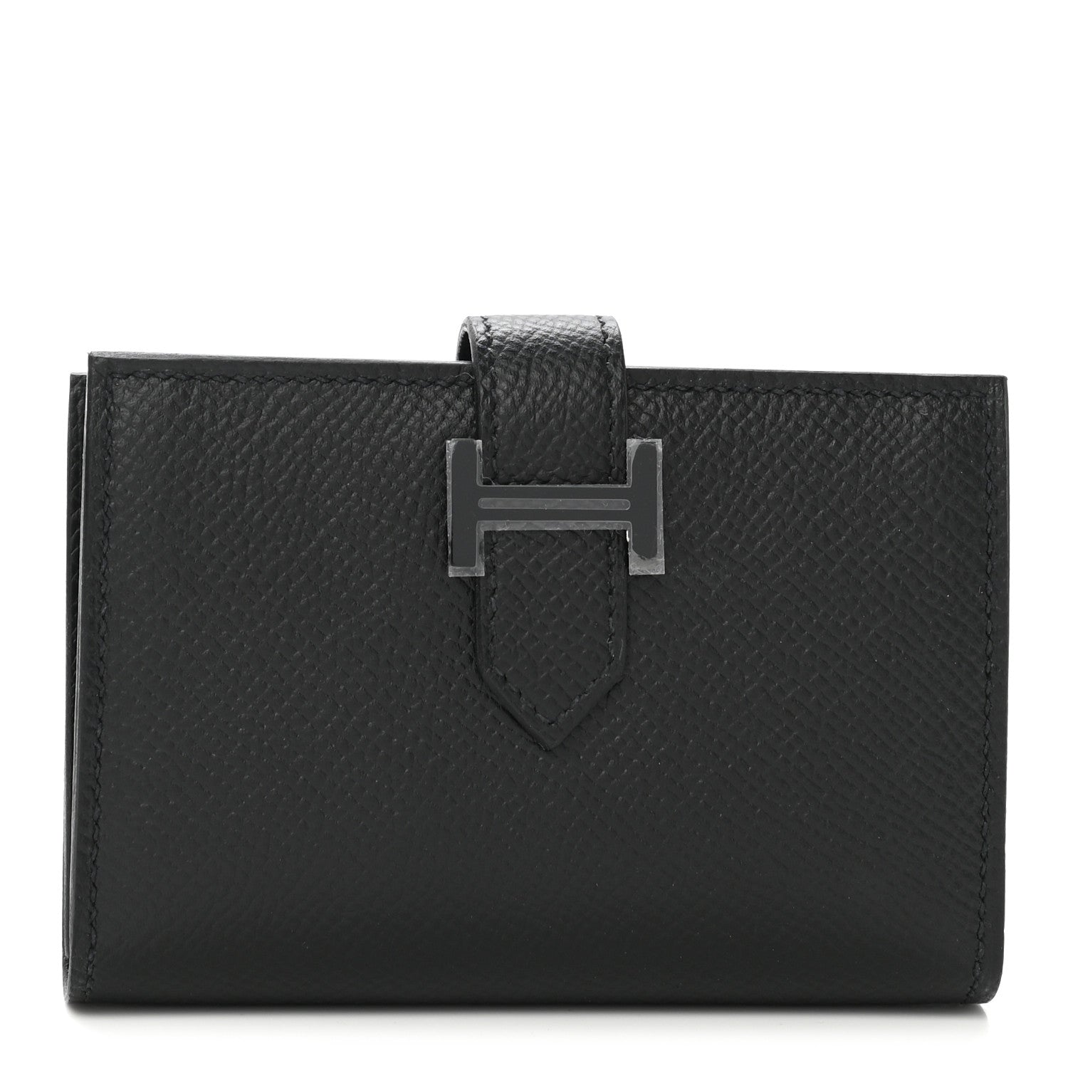 Hermes Epsom Monochrome Bearn Card Holder Wallet Black 1 of 7