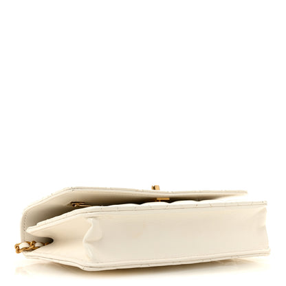 Chanel Shiny Calfskin Quilted Multicolor Top Handle Wallet On Chain WOC  White 4 of 15