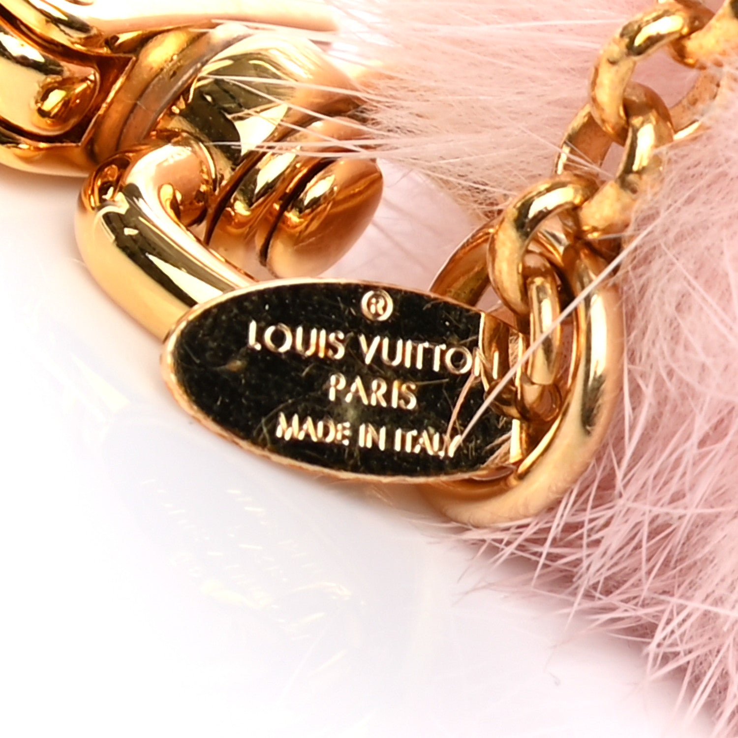Louis Vuitton Resin Wood Mink Fur Vivienne Snowboard Bag Charm Key Holder 3 of 4