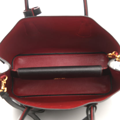 Prada Saffiano Cuir Small Double Bag Black Fuoco 5 of 16