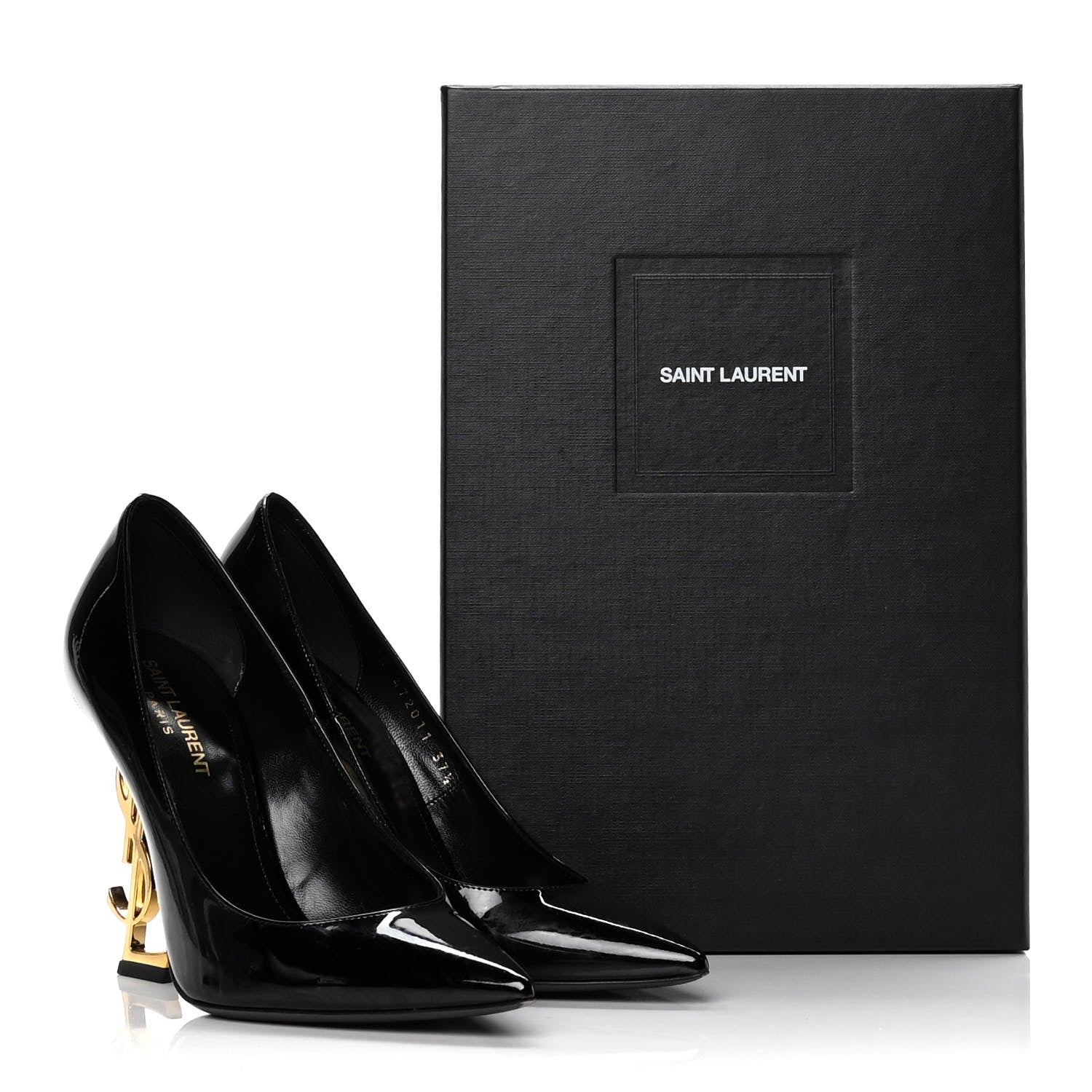 Saint Laurent Patent Opyum 110 Pumps 37.5 Black Gold 11 of 11