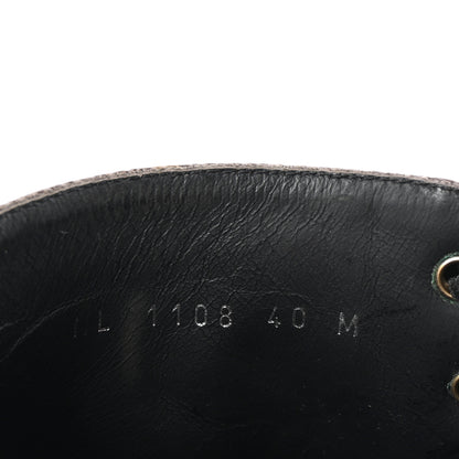Louis Vuitton Calfskin Monogram Wonderland Flat Ranger Boots 40 Black 9 of 9