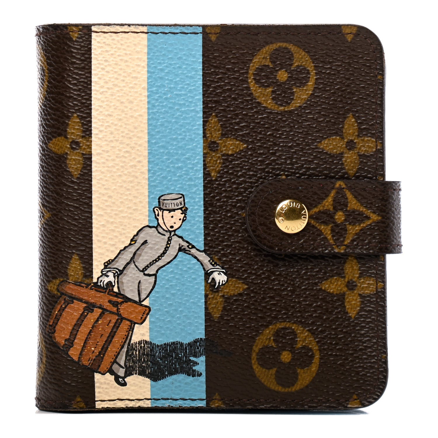 Louis Vuitton Monogram Groom Compact Zip Wallet Blue 1 of 10
