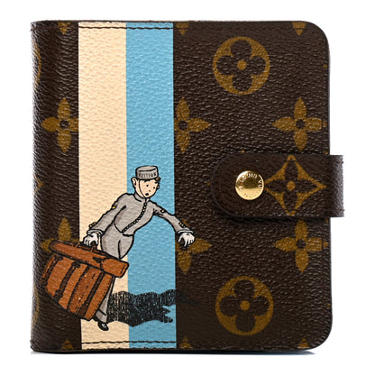 Louis Vuitton Monogram Groom Compact Zip Wallet Blue 1 of 10