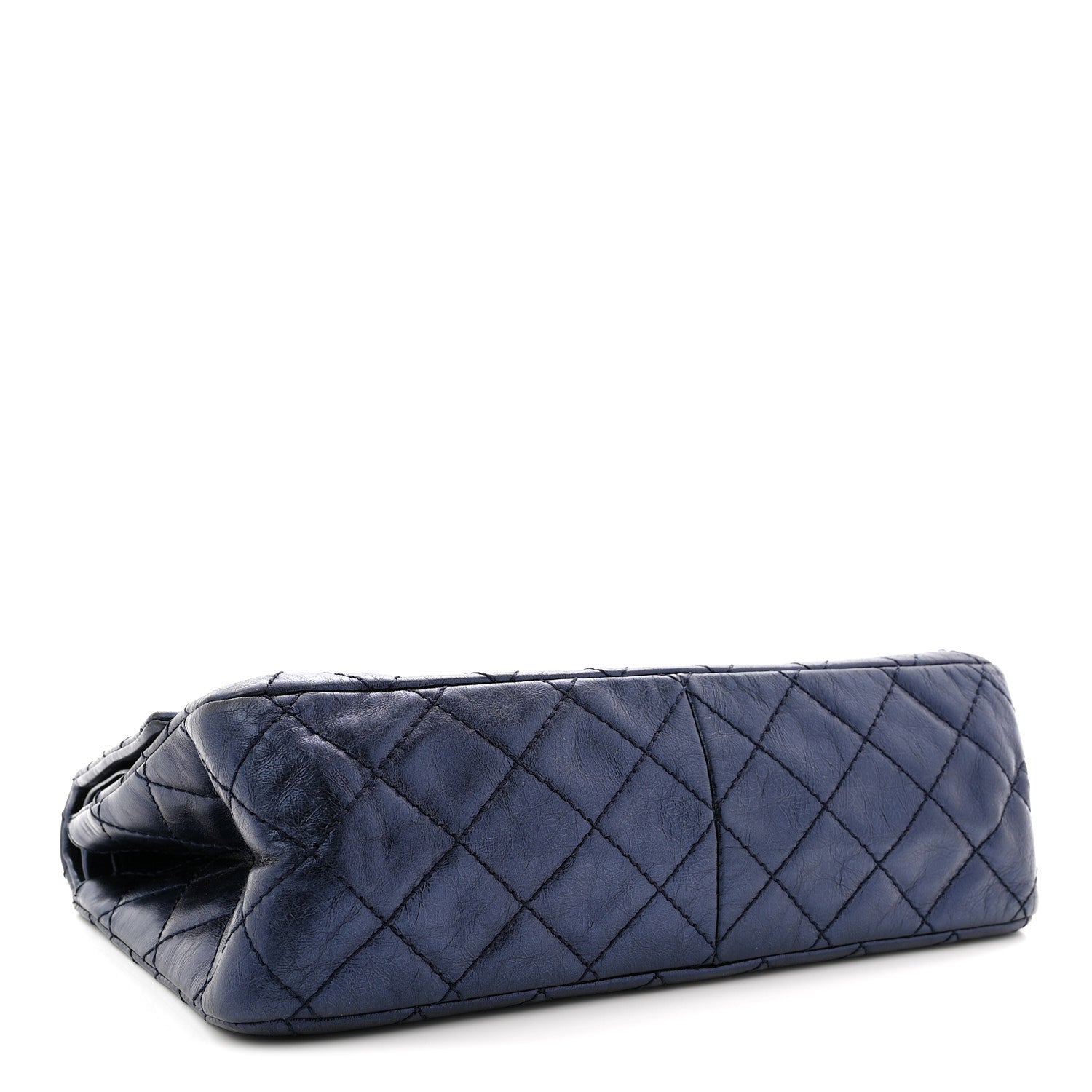 Chanel Metallic Aged Calfskin Quilted 2.55 Reissue 226 Flap Dark Navy Blue 4 of 10