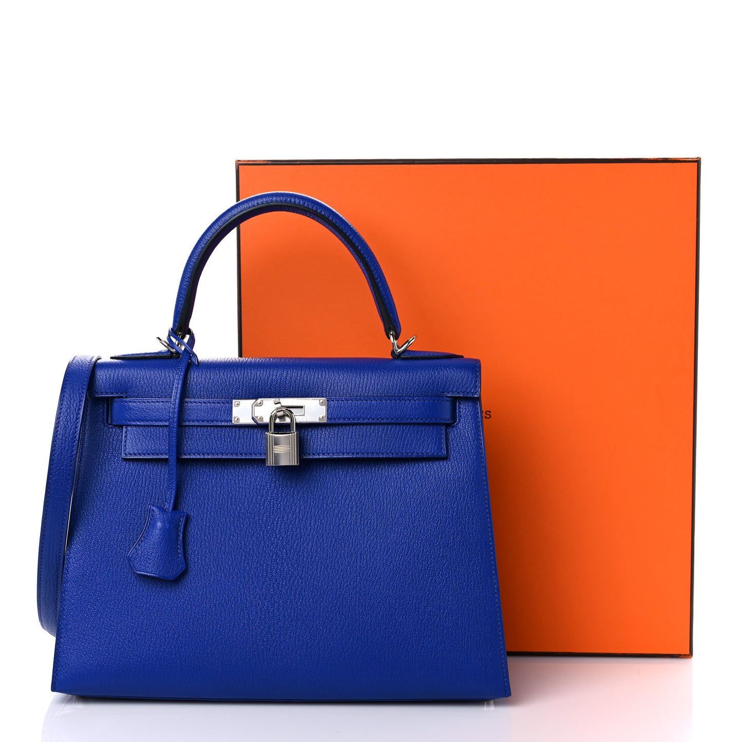 Chevre Mysore Horseshoe Kelly Sellier 28 Bleu Electrique Magnolia