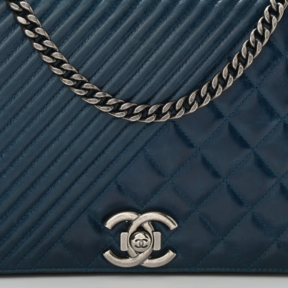 Chanel Glazed Calfskin Quilted Large Coco Boy Flap Blue 9 of 12