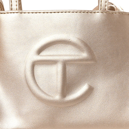 Telfar Metallic Vegan Leather Small Shopping Bag Gold 8 of 11