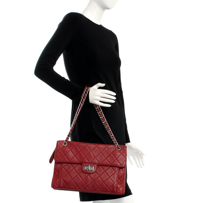Chanel Lambskin Paris Bombay Reissue Accordion Flap Dark Red 2 of 9