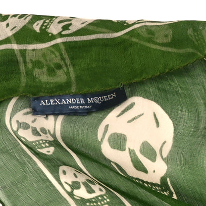 Alexander McQueen Silk Chiffon Skull Scarf Green 3 of 3
