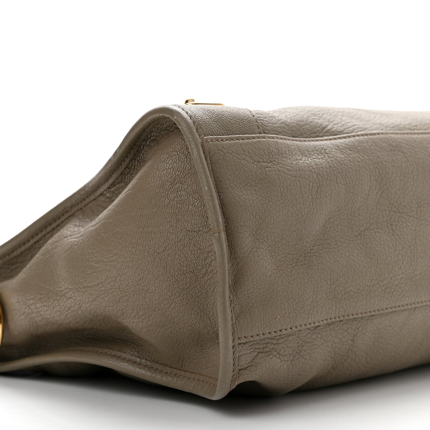 Chevre Gold Metallic Edge Hardware City Gris Taupe