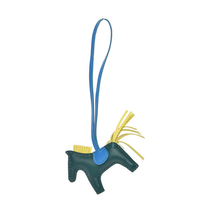 Hermes Milo Lambskin Grigri Rodeo Horse Bag Charm PM Malachite Bleu Zanzibar Lime 1 of 4