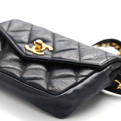 Chanel Lambskin Quilted Flap Waist Belt Bag 70 28 Blue 11 of 11